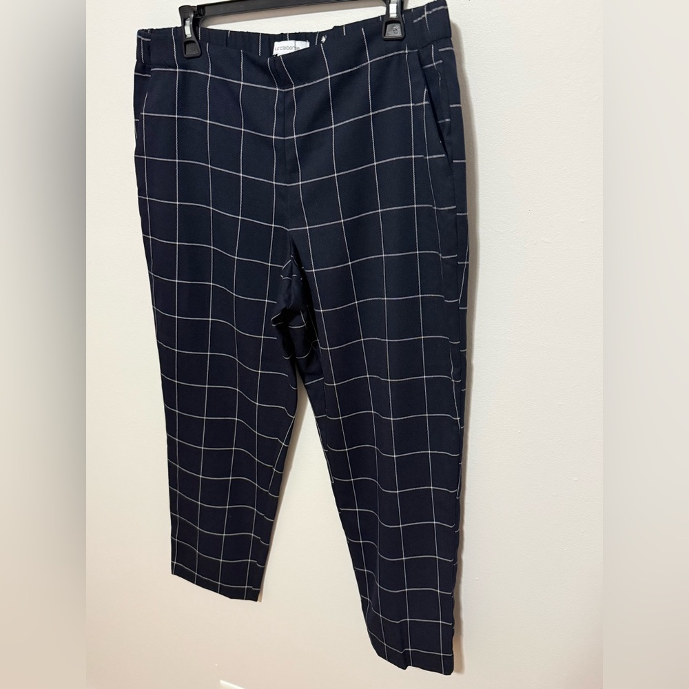 Liz Claiborne Women's Navy Windowpane Cropped Pants